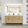 Custom image for Whitewashed Oak with Matte Black Trim / White Quartz / No Mirror