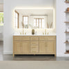 Custom image for Whitewashed Oak with Brushed Gold Trim / White Quartz / No Mirror