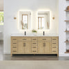 Custom image for Whitewashed Oak with Matte Black Trim / Carrara Cultured Marble / No Mirror