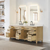 Custom image for Whitewashed Oak with Matte Black Trim / Carrara Cultured Marble / No Mirror