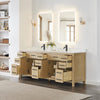 Custom image for Whitewashed Oak with Matte Black Trim / Giotto Quartz / No Mirror
