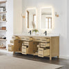 Custom image for Whitewashed Oak with Matte Black Trim / White Cultured Marble / No Mirror