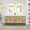 Custom image for Whitewashed Oak with Matte Black Trim / White Cultured Marble / No Mirror