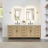 Custom image for Whitewashed Oak with Matte Black Trim / White Cultured Marble / No Mirror