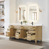 Custom image for Whitewashed Oak with Matte Black Trim / White Quartz / No Mirror