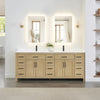 Custom image for Whitewashed Oak with Matte Black Trim / White Quartz / No Mirror