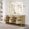 Custom image for Whitewashed Oak with Brushed Gold Trim / Giotto Quartz / No Mirror