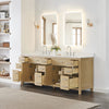 Custom image for Whitewashed Oak with Brushed Nickel Trim / Carrara Cultured Marble / No Mirror