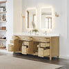 Custom image for Whitewashed Oak with Brushed Nickel Trim / White Quartz / No Mirror