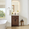 Custom image for Dark Walnut with Matte Black Trim / Carrara Cultured Marble / No Mirror