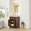 Custom image for Dark Walnut with Brushed Gold Trim / Carrara Cultured Marble / No Mirror