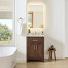 Custom image for Dark Walnut with Brushed Nickel Trim / Carrara Cultured Marble / No Mirror