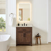 Custom image for Dark Walnut with Matte Black Trim / Carrara Cultured Marble / No Mirror