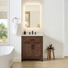 Custom image for Dark Walnut with Matte Black Trim / Giotto Quartz / No Mirror