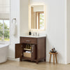Custom image for Dark Walnut with Brushed Nickel Trim / White Quartz / No Mirror