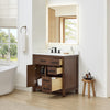 Custom image for Dark Walnut with Matte Black Trim / White Cultured Marble / No Mirror