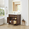 Custom image for Dark Walnut with Brushed Nickel Trim / White Cultured Marble / No Mirror