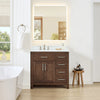 Custom image for Dark Walnut with Brushed Nickel Trim / White Cultured Marble / No Mirror