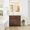 Custom image for Dark Walnut with Brushed Nickel Trim / White Quartz / No Mirror