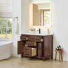 Custom image for Dark Walnut with Matte Black Trim / White Cultured Marble / No Mirror