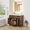 Custom image for Dark Walnut with Brushed Nickel Trim / White Cultured Marble / No Mirror