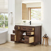 Custom image for Dark Walnut with Matte Black Trim / Carrara Cultured Marble / No Mirror