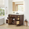 Custom image for Dark Walnut with Matte Black Trim / Carrara Cultured Marble / No Mirror