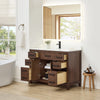 Custom image for Dark Walnut with Matte Black Trim / White Cultured Marble / No Mirror