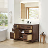 Custom image for Dark Walnut with Matte Black Trim / White Cultured Marble / No Mirror