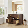 Custom image for Dark Walnut with Matte Black Trim / White Quartz / No Mirror