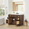 Custom image for Dark Walnut with Matte Black Trim / White Quartz / No Mirror