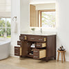 Custom image for Dark Walnut with Brushed Nickel Trim / Carrara Cultured Marble / No Mirror