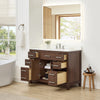 Custom image for Dark Walnut with Brushed Nickel Trim / White Cultured Marble / No Mirror
