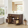 Custom image for Dark Walnut with Brushed Nickel Trim / White Quartz / No Mirror