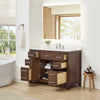 Custom image for Dark Walnut with Brushed Nickel Trim / White Quartz / No Mirror