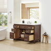 Custom image for Dark Walnut with Brushed Nickel Trim / White Cultured Marble / No Mirror