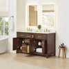 Custom image for Dark Walnut with Brushed Gold Trim / Giotto Quartz / No Mirror