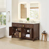 Custom image for Dark Walnut with Brushed Nickel Trim / Carrara Cultured Marble / No Mirror