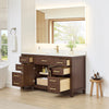 Custom image for Dark Walnut with Brushed Gold Trim / Giotto Quartz / No Mirror
