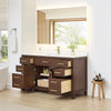 Custom image for Dark Walnut with Brushed Gold Trim / White Cultured Marble / No Mirror