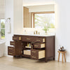 Custom image for Dark Walnut with Brushed Gold Trim / White Cultured Marble / No Mirror