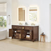 Custom image for Dark Walnut with Brushed Gold Trim / White Quartz / No Mirror