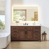 Custom image for Dark Walnut with Matte Black Trim / White Cultured Marble / No Mirror