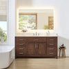 Custom image for Dark Walnut with Brushed Nickel Trim / Carrara Cultured Marble / No Mirror