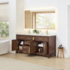 Custom image for Dark Walnut with Brushed Gold Trim / Giotto Quartz / No Mirror