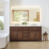 Custom image for Dark Walnut with Brushed Nickel Trim / White Cultured Marble / No Mirror