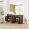 Custom image for Dark Walnut with Brushed Nickel Trim / White Quartz / No Mirror