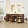 Custom image for Dark Walnut with Brushed Gold Trim / White Quartz / No Mirror