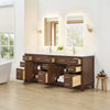 Custom image for Dark Walnut with Brushed Nickel Trim / White Cultured Marble / No Mirror