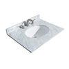 Custom image for Light Green with Brushed Nickel Trim / White Carrara Marble, Oval Sink / 24